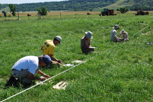 Team taking core samples from Huff Village (Photo by Fern Swenson)