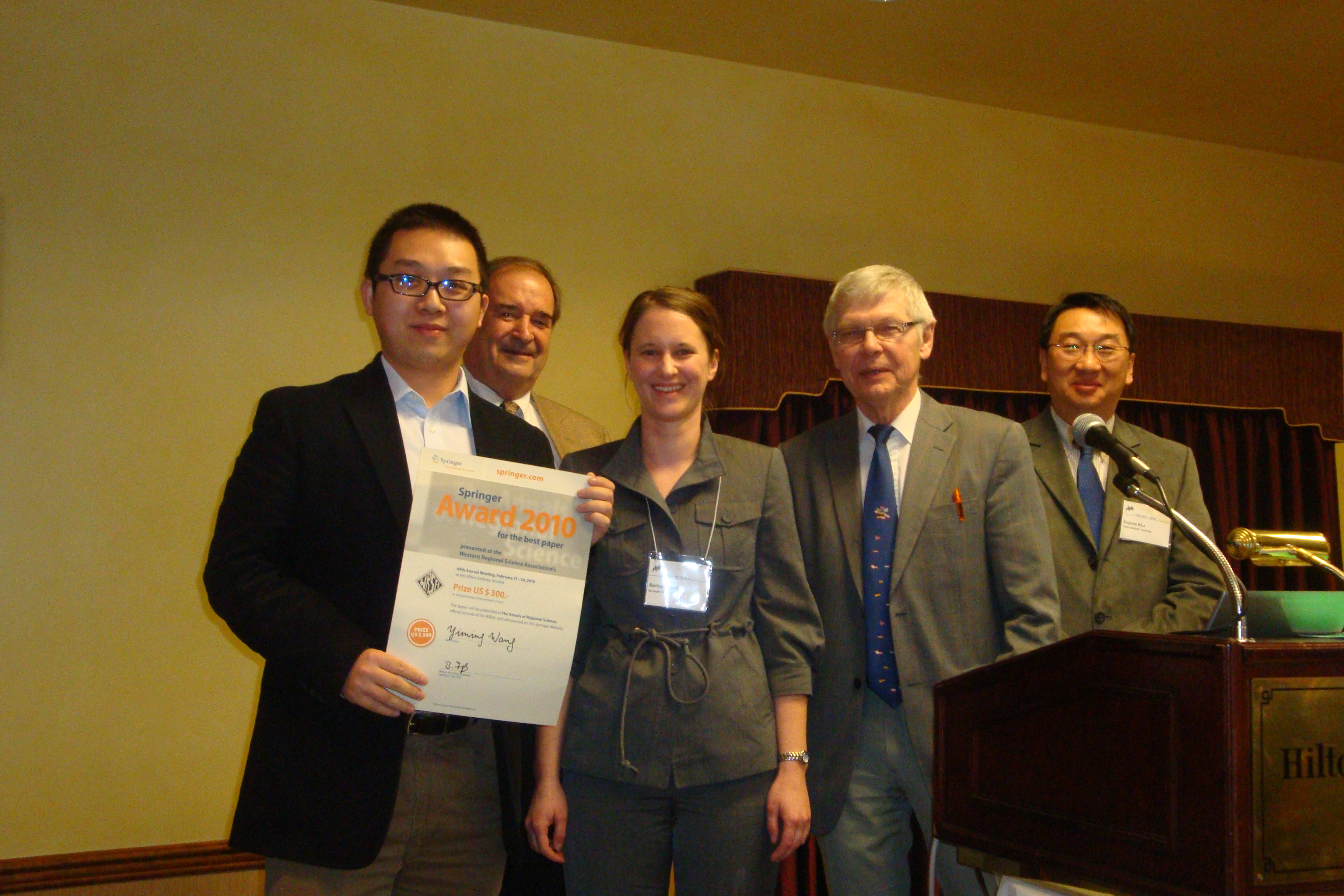 Springer Prize Ceremony: Yiming Wang and Editors