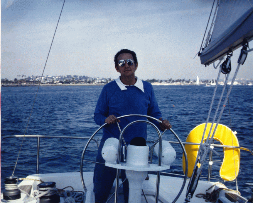 Picture of Donald Myers on his sailboat
