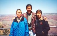 Jun and his parents at the Grand Canyon