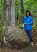 MNZ is overshadowed by an erratic boulder on North Manitou Island in Lake Michigan
