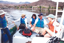 MNZ, Richard Stoffle, Alex Carroll, and others cruise Lake Mead during the Hoover Dam project